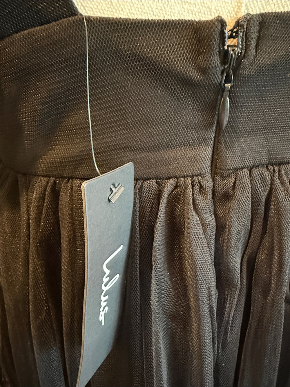NWT- Simply Delighted Black Mesh Ruffled Backless Maxi Dress - Picture 12 of 15